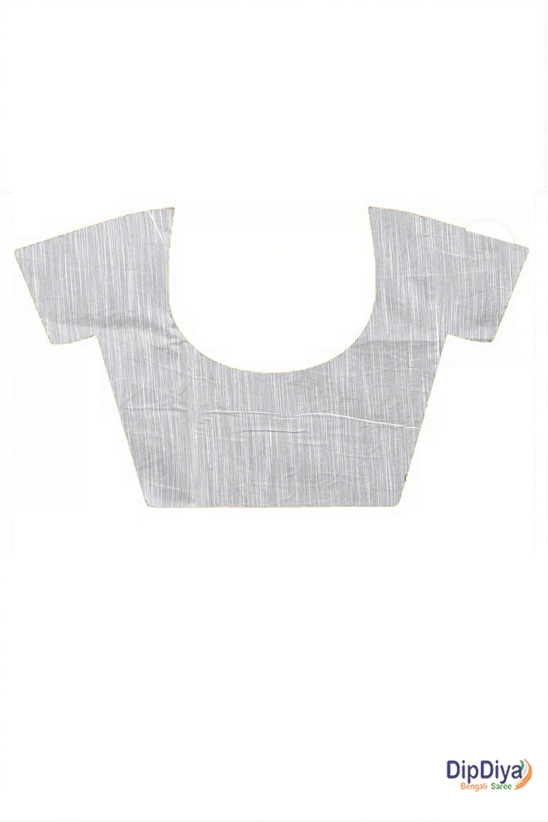 White Cotton Blended Parik Applique Saree (327)